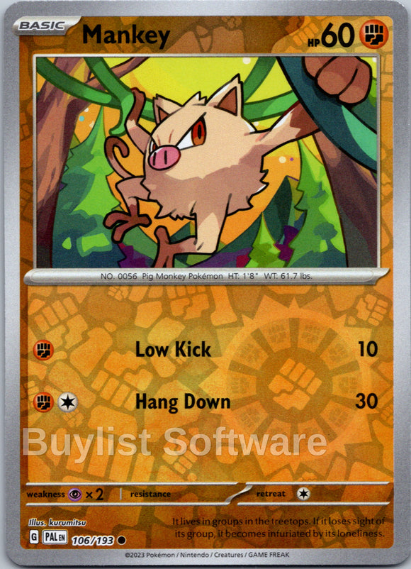 Mankey [106/193] [Paldea Evolved] Reverse Holofoil
