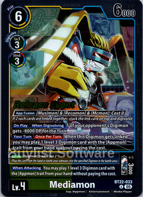 Mediamon [BT22-033 U] [Cyber Eden Release Event Cards] Foil