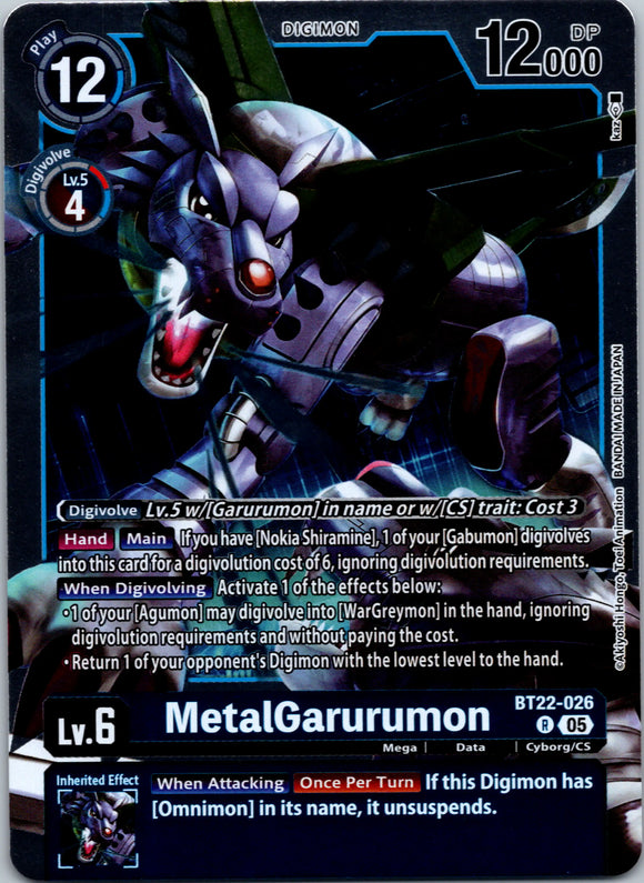 MetalGarurumon [BT22-026 R] [Cyber Eden] Foil