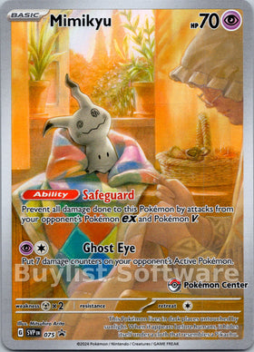 Mimikyu (Pokemon Center Exclusive) [075] [Scarlet & Violet Promo Cards] Holofoil