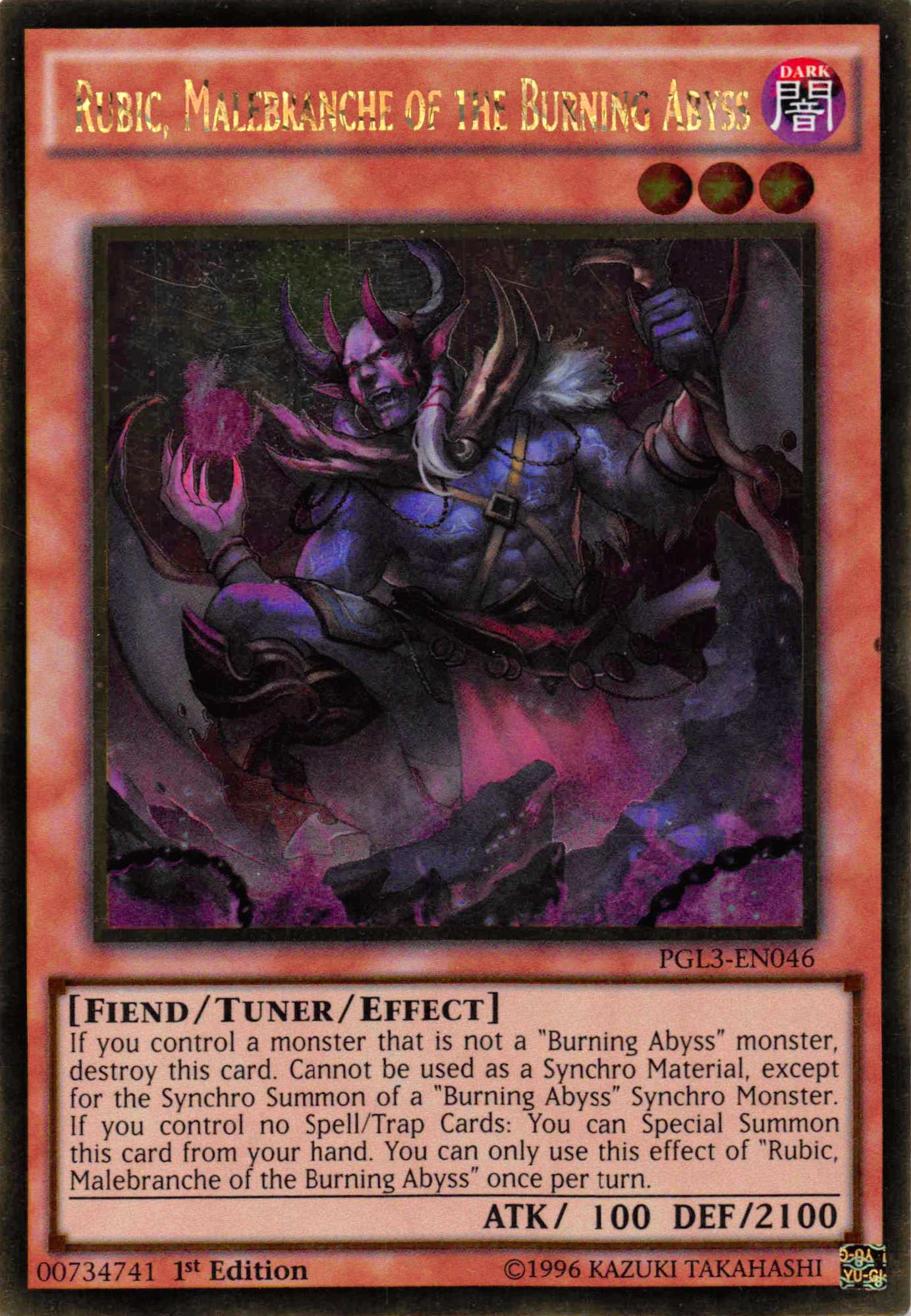 Rubic, Malebranche of the Burning Abyss [PGL3-EN046] Gold Rare