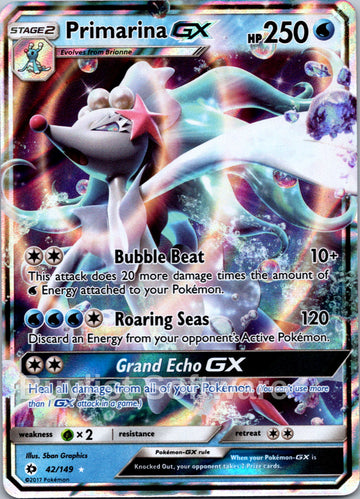 Primarina GX [42/149] [Sun & Moon Base Set] Holofoil