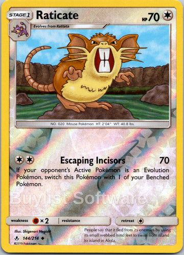 Raticate [144/214] [Unbroken Bonds] Reverse Holofoil