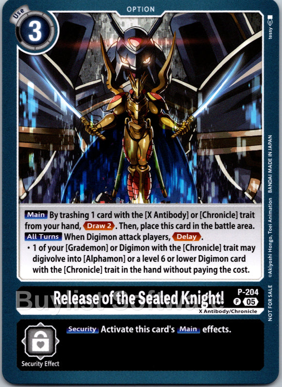 Release of the Sealed Knight! (Store Tournament 2025 Vol.4 Participation Pack) [P-204 P] [Digimon Promotion Cards]