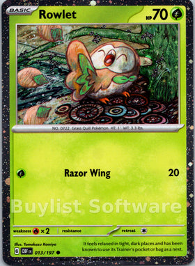 Rowlet (Cosmos Holo) [013/197] [Obsidian Flames] Holofoil