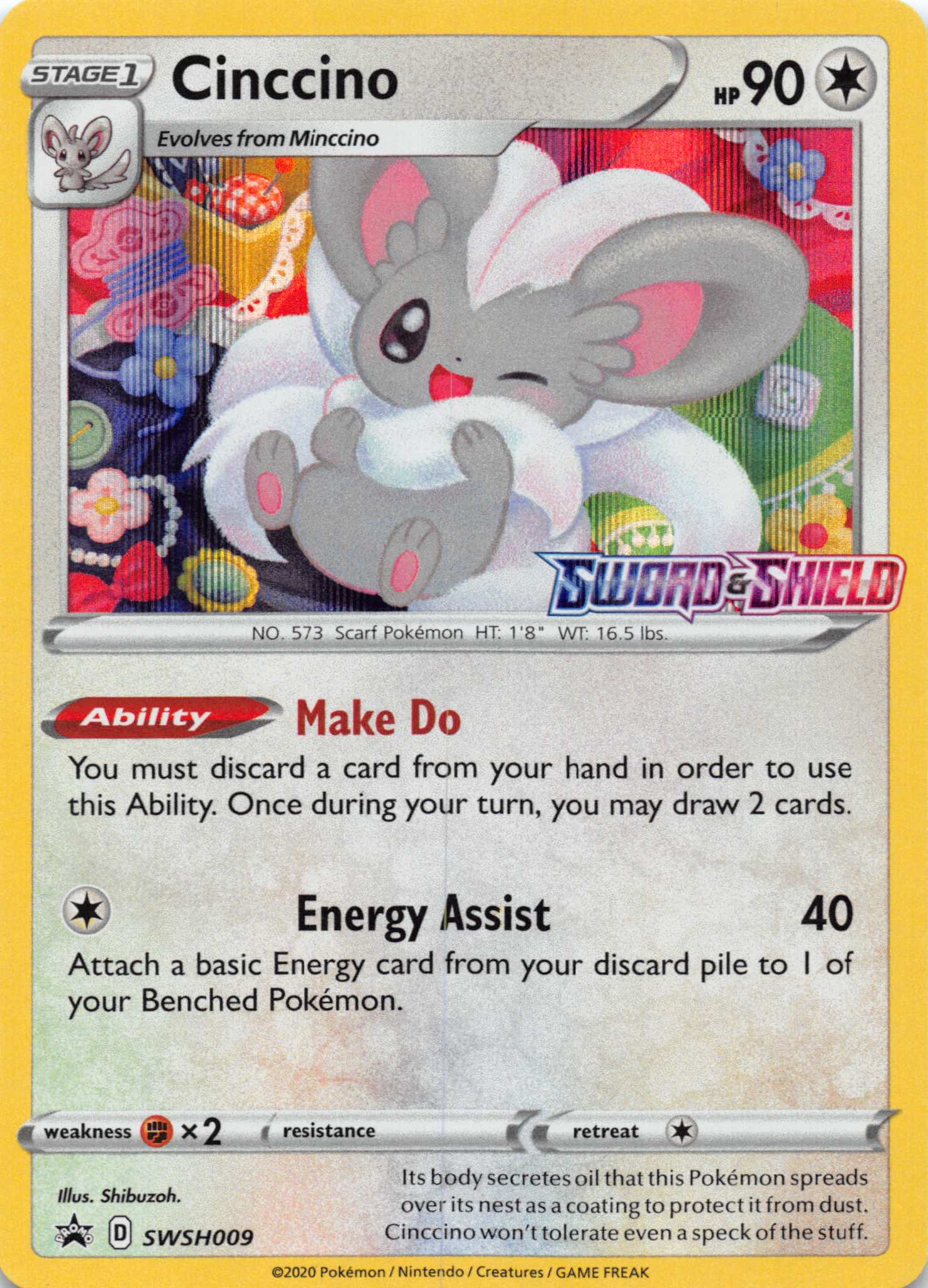 Cinccino (SWSH009) (Prerelease Promo) [Sword & Shield: Black Star Promos]