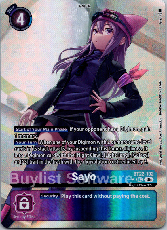 Sayo (Alternate Art) [BT22-102 SEC] [Cyber Eden] Foil