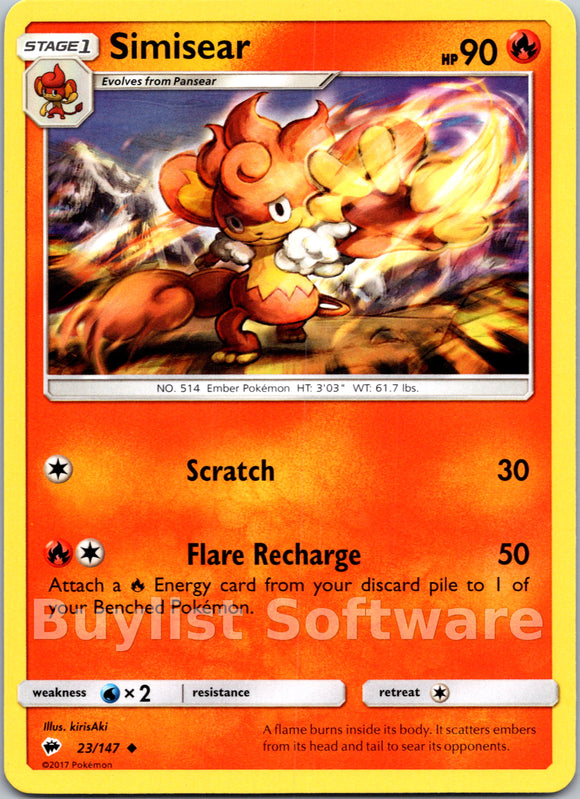Simisear (023/147) [Sun & Moon: Burning Shadows]