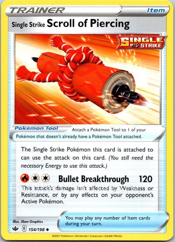 Single Strike Scroll of Piercing [154/198] [Chilling Reign] Reverse Holofoil