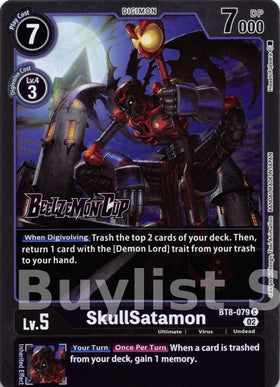 SkullSatamon (Alternate Art) [BT8-079] [Starter Deck 14: Beelzemon Advanced Deck Set Pre-Release Cards] Foil