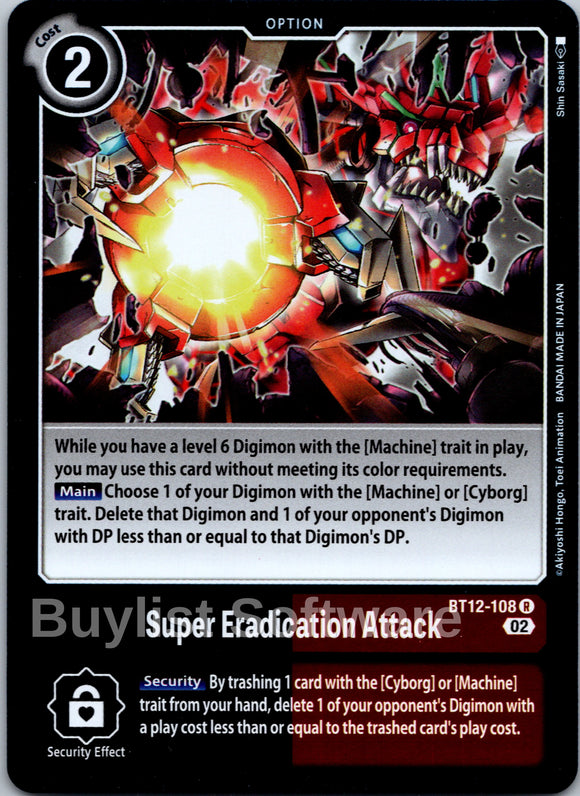 Super Eradication Attack [BT12-108] [Across Time] Foil