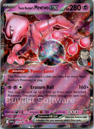 Team Rocket's Mewtwo ex [205] [Scarlet & Violet Promo Cards] Holofoil