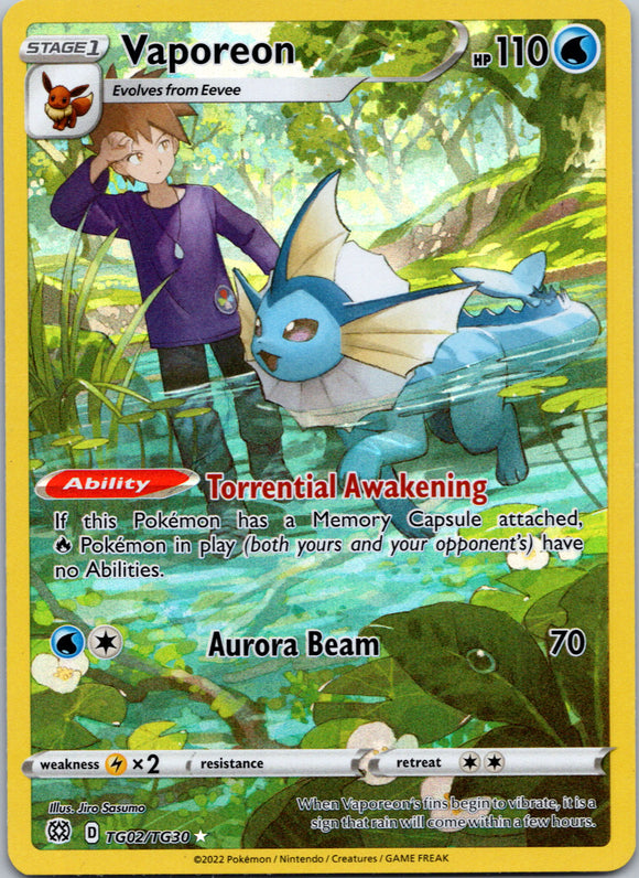 Vaporeon [TG02/TG30] [Brilliant Stars Trainer Gallery] Holofoil