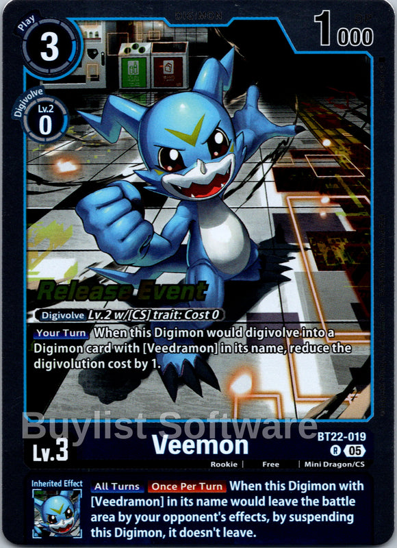 Veemon [BT22-019 R] [Cyber Eden Release Event Cards] Foil