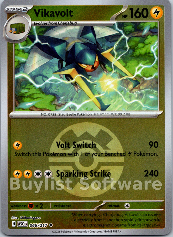 Vikavolt - 066/217 (Quick Ball) [066/217] [Ascended Heroes] Reverse Holofoil
