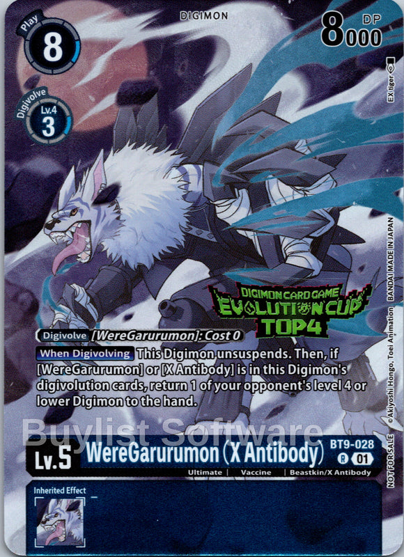 WereGarurumon (X Antibody) (2024 Evolution Cup Top 4) [BT9-028 R] [X Record] Foil