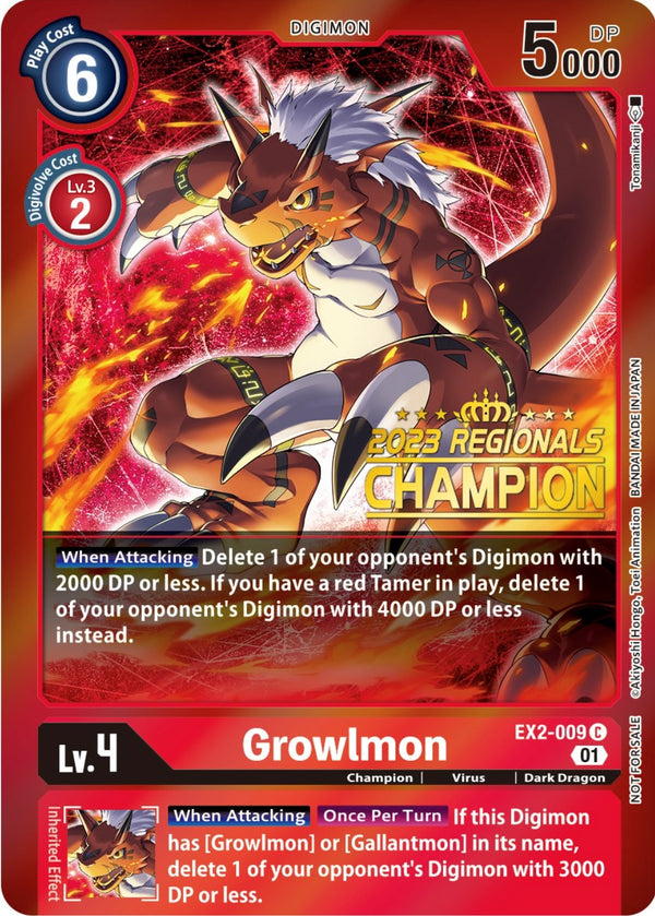 Growlmon (2023 Regionals Champion)