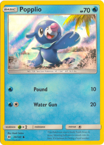 Popplio (Water Web Holo) [039/149] [Sun & Moon Base Set] Holofoil