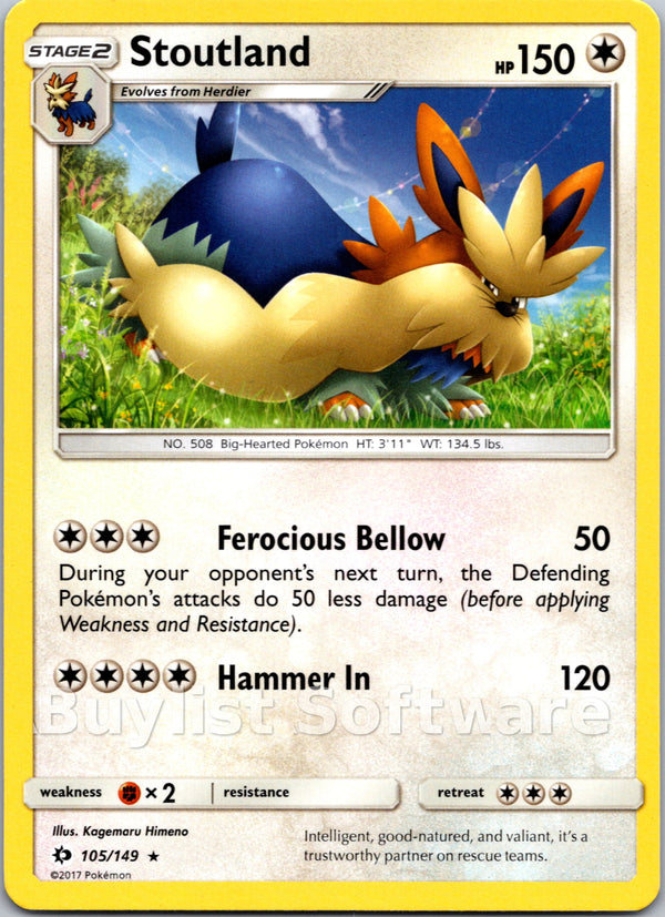 Stoutland [105/149] [Sun & Moon Base Set] Reverse Holofoil
