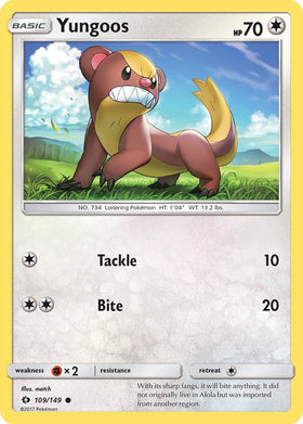 Yungoos [109/149] [Sun & Moon Base Set] Reverse Holofoil