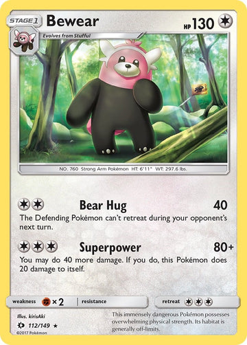 Bewear [112/149] [Sun & Moon Base Set] Reverse Holofoil