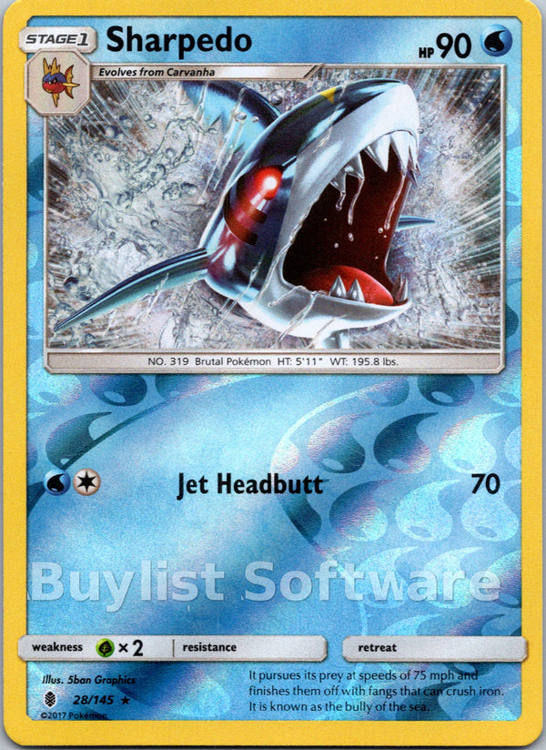 Sharpedo [28/145] [Guardians Rising] Reverse Holofoil