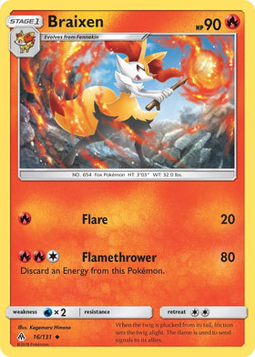 Braixen [16/131] [Forbidden Light] Reverse Holofoil