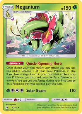 Meganium [8/214] [Lost Thunder] Reverse Holofoil