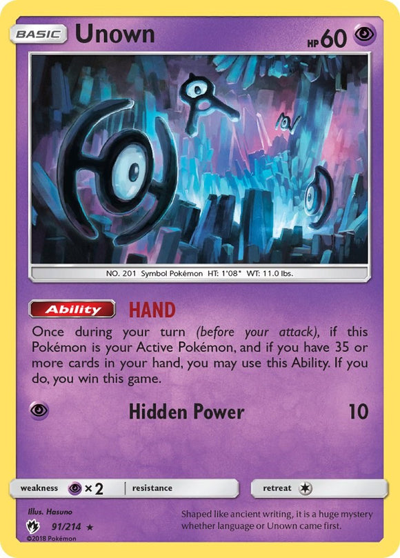 Unown (91) [91/214] [Lost Thunder] Reverse Holofoil