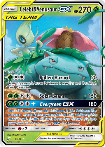 Celebi & Venusaur GX [1/181] [Team Up] Holofoil
