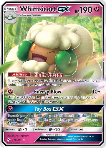 Whimsicott GX [140/214] [Unbroken Bonds] Holofoil