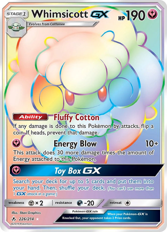 Whimsicott GX [226/214] [Unbroken Bonds] Holofoil