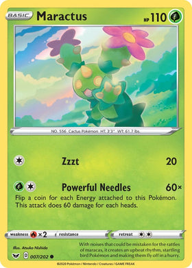 Maractus [007/202] [Sword & Shield Base Set] Reverse Holofoil