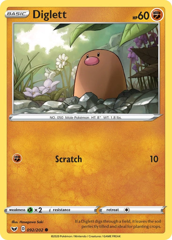Diglett [092/202] [Sword & Shield Base Set] Reverse Holofoil