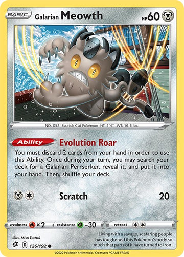 Galarian Meowth [126/192] [Rebel Clash] Reverse Holofoil