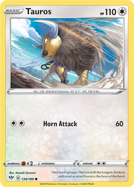 Tauros [134/189] [Darkness Ablaze] Reverse Holofoil