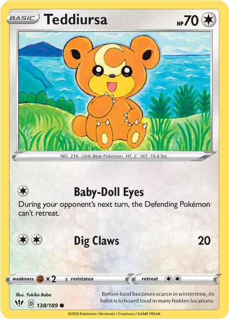 Teddiursa [138/189] [Darkness Ablaze] Reverse Holofoil