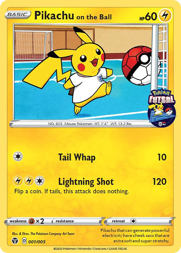 Pikachu on the Ball (Pokemon Futsal) [001/005] [Pokemon Futsal Promo]