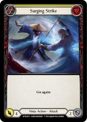 Surging Strike (Yellow) [WTR108] [Welcome to Rathe] 1st Edition Rainbow Foil