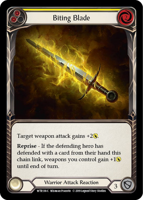 Biting Blade (Yellow) [WTR136] [Welcome to Rathe] Unlimited Edition Rainbow Foil