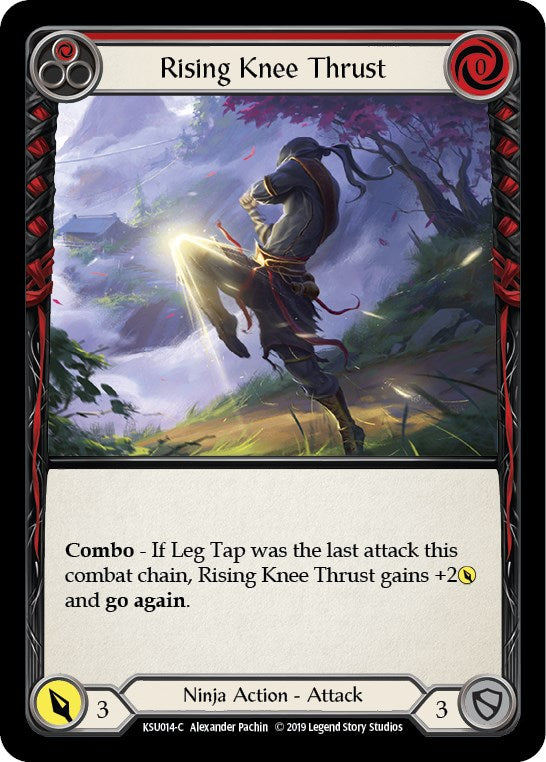 Rising Knee Thrust (Red) [KSU014] [Hero Deck: Katsu] 1st Edition Normal