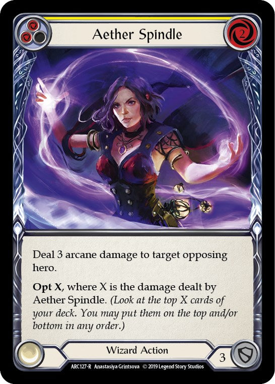 Aether Spindle (Yellow) [ARC127] [Arcane Rising] 1st Edition Normal