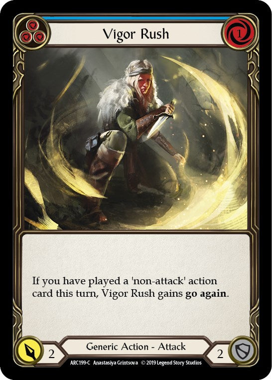 Vigor Rush (Blue) [ARC199] [Arcane Rising] 1st Edition Rainbow Foil