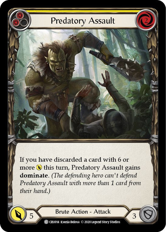 Predatory Assault (Yellow) [CRU014] [Crucible of War] Unlimited Edition Normal