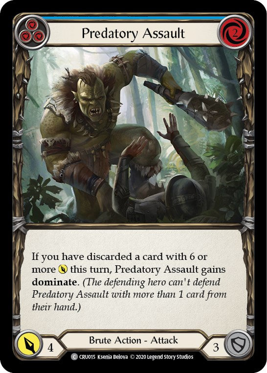 Predatory Assault (Blue) [CRU015] [Crucible of War] 1st Edition Rainbow Foil