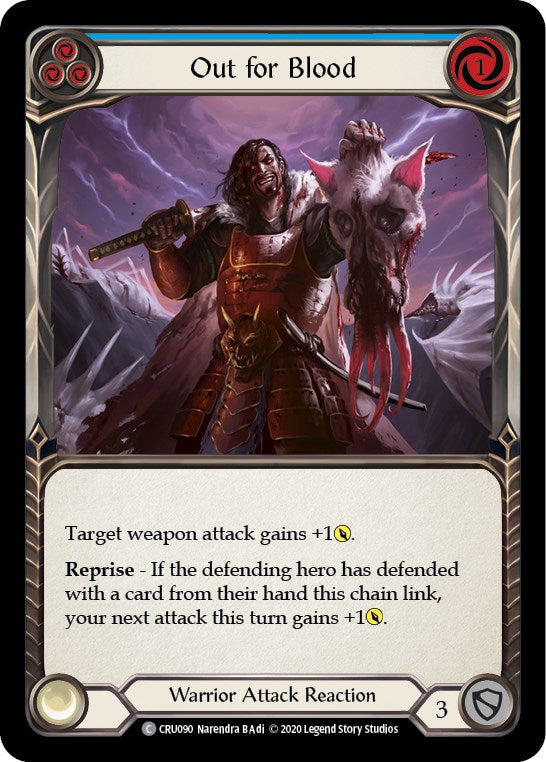 Out for Blood (Blue) [CRU090] [Crucible of War] Unlimited Edition Rainbow Foil