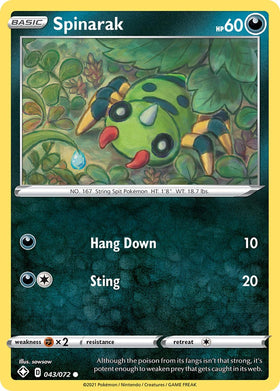 Spinarak [043/072] [Shining Fates] Reverse Holofoil