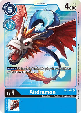 Airdramon (Box Topper) [BT3-024] [Release Special Booster 1.5] Foil