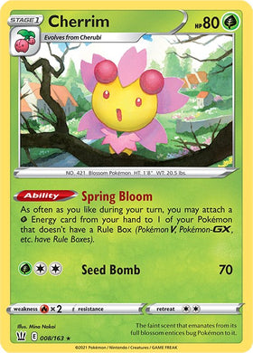 Cherrim [008/163] [Battle Styles] Reverse Holofoil
