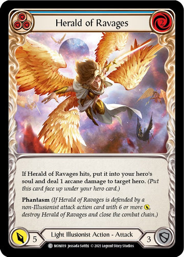 Herald of Ravages (Blue) [MON019] [Monarch] Unlimited Edition Rainbow Foil